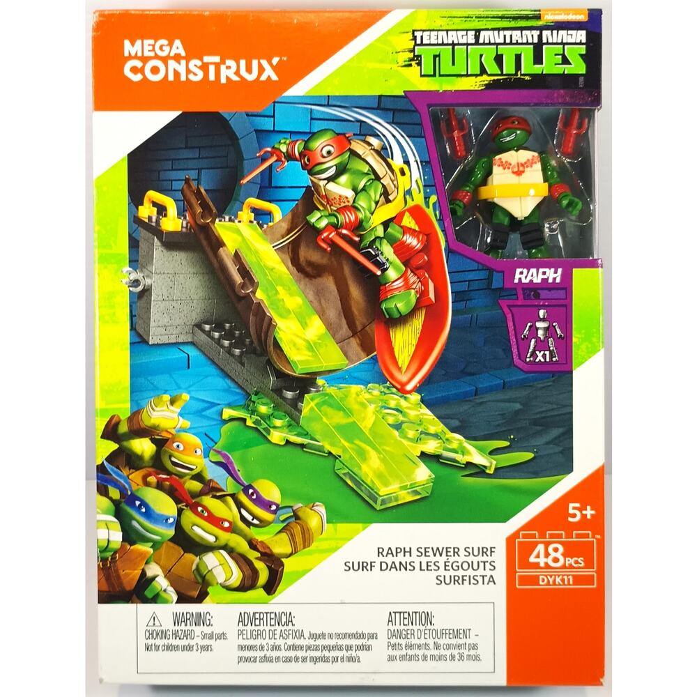 Mega Construx DYK11 Teenage Mutant Ninja Turtles RAPH SEWER SURF, New, See Pics!
